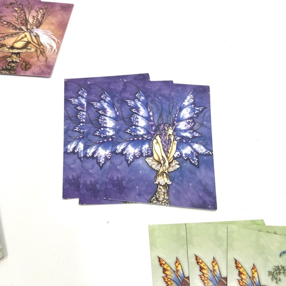 2004 Amy Brown Unicorn Fairies Dragon Stationary Card Envelope Set in Tin combo - Picture 8 of 16